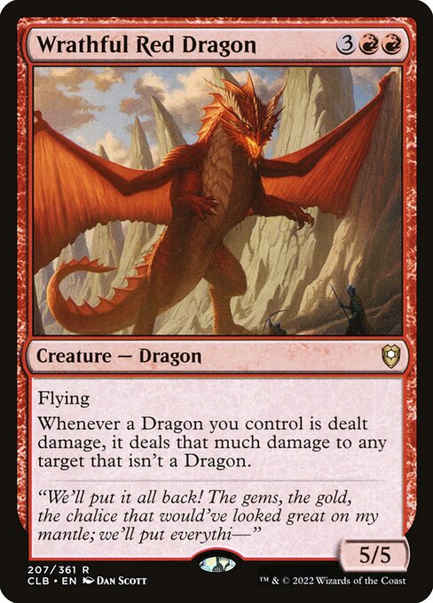 Wrathful Red Dragon - Commander Legends: Battle for Baldur's Gate (#207) - Illustrated by Dan Murayama Scott - Magic: The Gathering Card