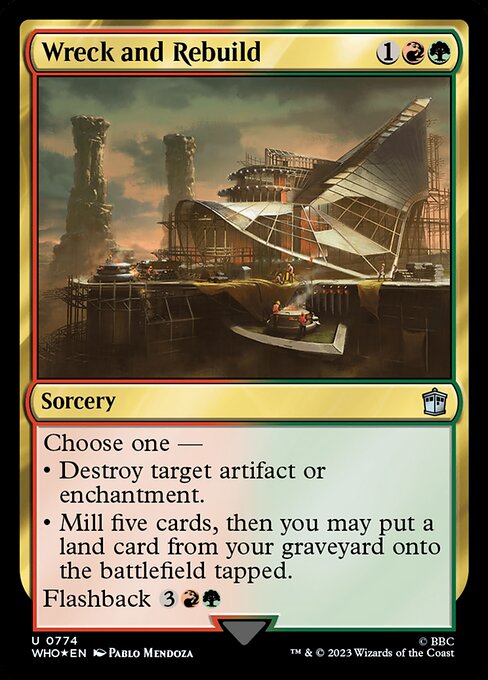 Demolieren und Wiederaufbauen (Wreck and Rebuild) - Outlaws of Thunder Junction Commander (#250) - Illustrated by Ben Hill - Magic: The Gathering Card