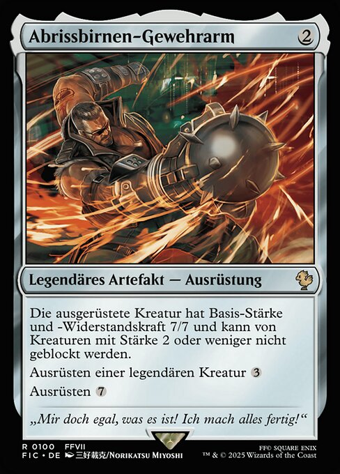 Abrissbirnen-Gewehrarm (Wrecking Ball Arm) - Final Fantasy Commander (#100) - Illustrated by Norikatsu Miyoshi - Magic: The Gathering Card
