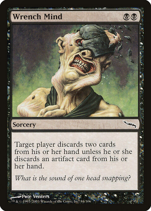 Strappa-Mente (Wrench Mind) - Mirrodin (#84) - Illustrated by Pete Venters - Magic: The Gathering Card