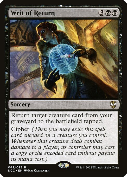 Writ of Return - New Capenna Commander (#42) - Illustrated by Kai Carpenter - Magic: The Gathering Card