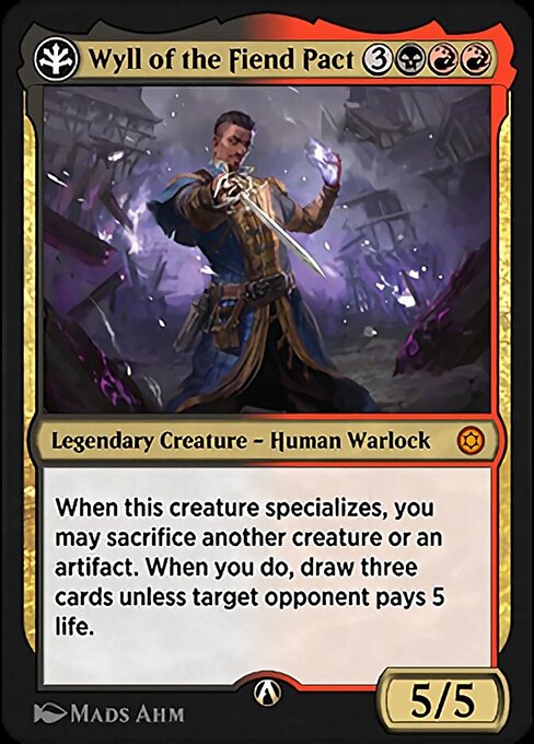 Wyll of the Fiend Pact - Alchemy Horizons: Baldur's Gate (#15b) - Illustrated by Mads Ahm - Magic: The Gathering Card