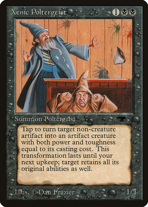 Poltergeist animista (Xenic Poltergeist) - Fourth Edition Foreign Black Border (#173) - Illustrated by Dan Frazier - Magic: The Gathering Card