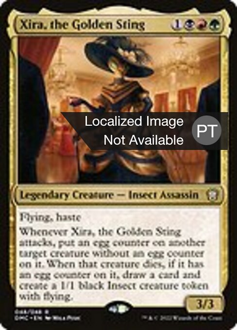 Xira, o Ferrão Dourado (Xira, the Golden Sting) - Dominaria United Commander (#48) - Illustrated by Mila Pesic - Magic: The Gathering Card