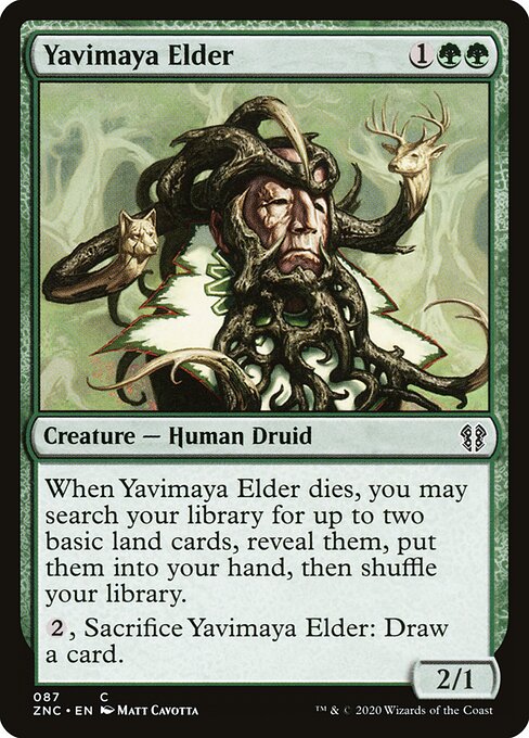 Явимайский Старейшина (Yavimaya Elder) - Zendikar Rising Commander (#87) - Illustrated by Matt Cavotta - Magic: The Gathering Card
