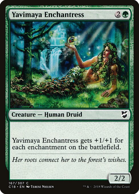 Yavimaya Enchantress - Commander 2018 (#167) - Illustrated by Terese Nielsen - Magic: The Gathering Card