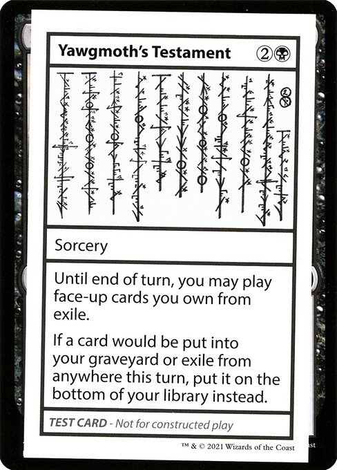 Yawgmoth's Testament - Mystery Booster Playtest Cards 2021 Magic card