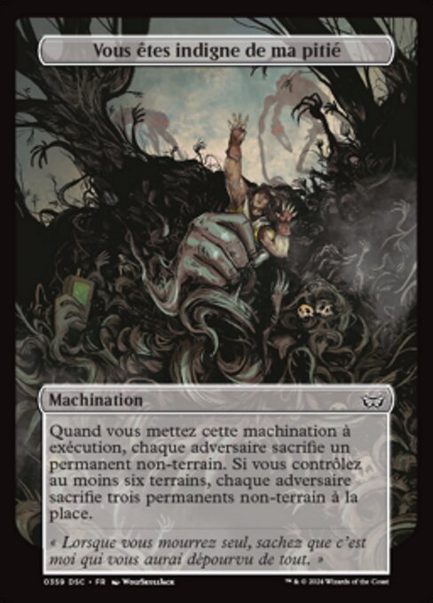 Euch gebührt keine Gnade (You Are Unworthy of Mercy) - Duskmourn: House of Horror Commander (#359) - Illustrated by WolfSkullJack - Magic: The Gathering Card