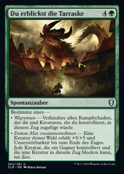 Du erblickst die Tarraske (You Look Upon the Tarrasque) - Commander Legends: Battle for Baldur's Gate (#262) - Illustrated by Kekai Kotaki - Magic: The Gathering Card