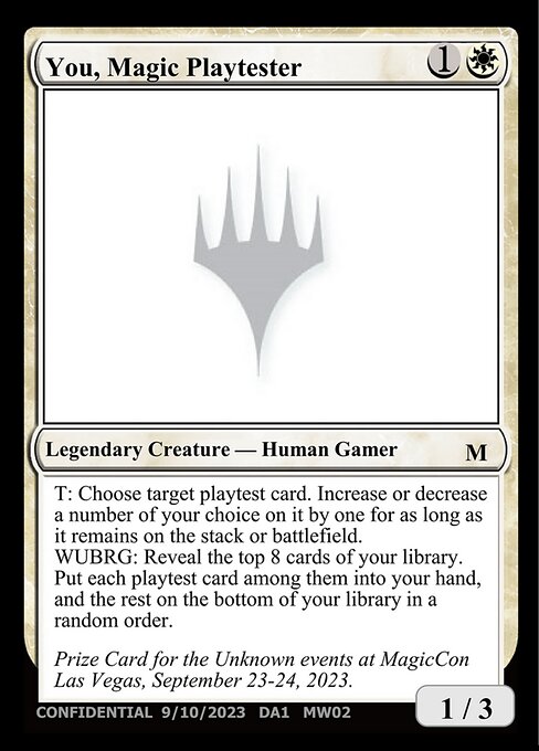 You, Magic Playtester - Unknown Event Magic card