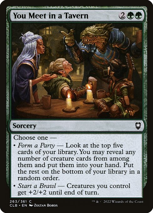 You Meet in a Tavern - Commander Legends: Battle for Baldur's Gate (#263) - Illustrated by Zoltan Boros - Magic: The Gathering Card