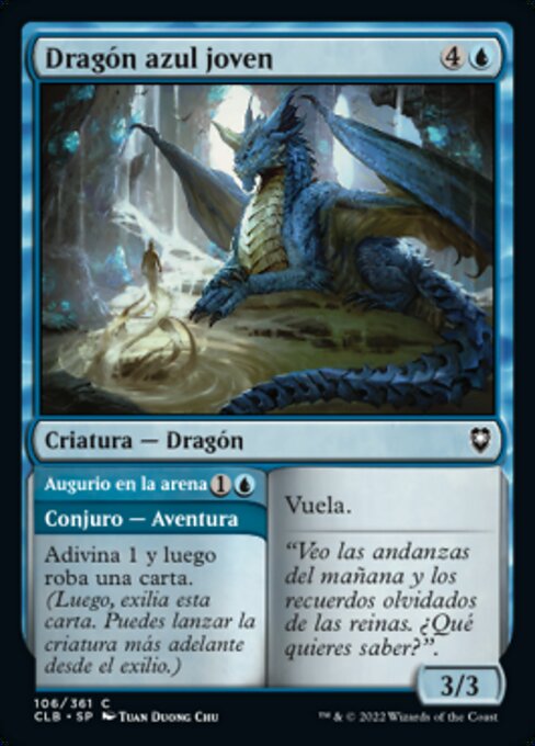 Young Blue Dragon // Sand Augury - Commander Legends: Battle for Baldur's Gate (#106) - Illustrated by Tuan Duong Chu - Magic: The Gathering Card