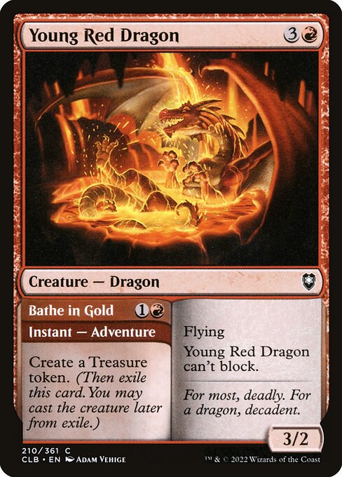 Young Red Dragon // Bathe in Gold - Commander Legends: Battle for Baldur's Gate Magic card