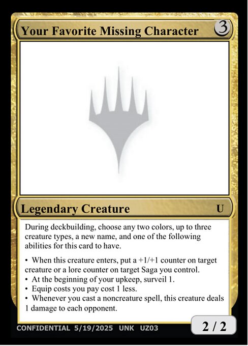 Your Favorite Missing Character - Unknown Event (#UZ03) - Magic: The Gathering Card