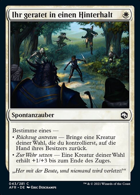 Ihr geratet in einen Hinterhalt (You're Ambushed on the Road) - Adventures in the Forgotten Realms (#43) - Illustrated by Eric Deschamps - Magic: The Gathering Card
