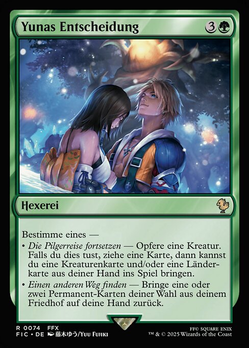 Yunas Entscheidung (Yuna's Decision) - Final Fantasy Commander (#74) - Illustrated by Yuu Fujiki - Magic: The Gathering Card