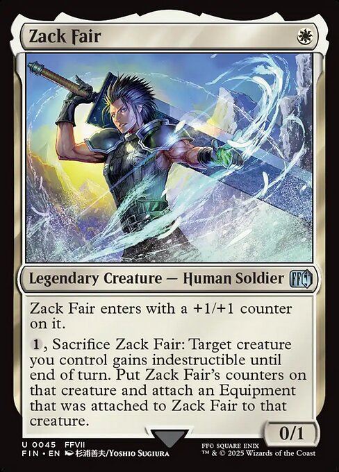 Zack Fair - Final Fantasy (#45) - Illustrated by Yoshio Sugiura - Magic: The Gathering Card