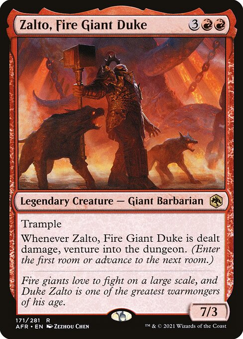 Zalto, Fire Giant Duke - Adventures in the Forgotten Realms (#171) - Illustrated by Zezhou Chen - Magic: The Gathering Card