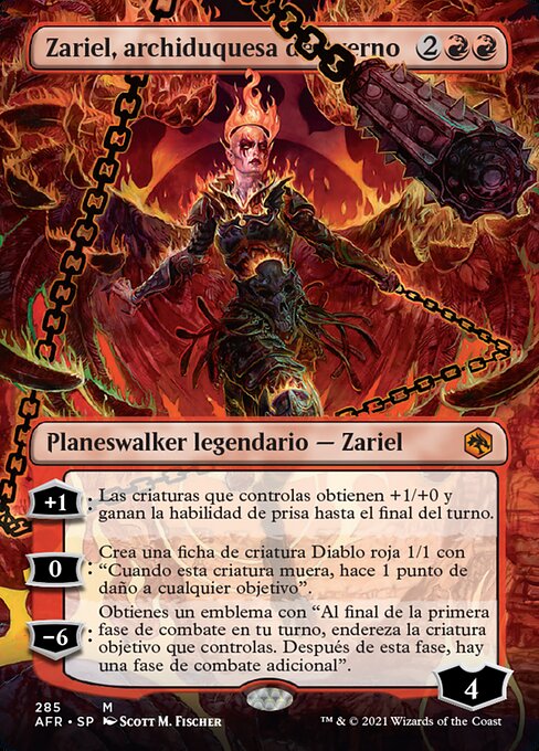 아베르누스의 대공, 자리엘 (Zariel, Archduke of Avernus) - Adventures in the Forgotten Realms (#172) - Illustrated by Heonhwa - Magic: The Gathering Card