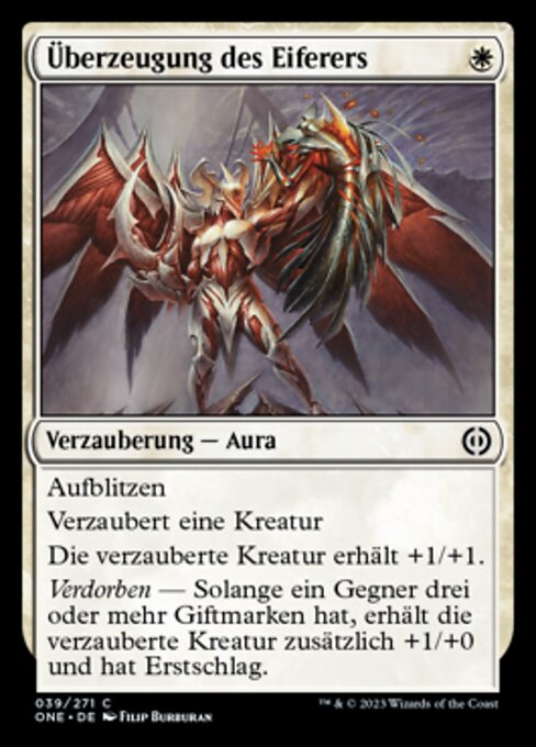 Überzeugung des Eiferers (Zealot's Conviction) - Phyrexia: All Will Be One (#39) - Illustrated by Filip Burburan - Magic: The Gathering Card