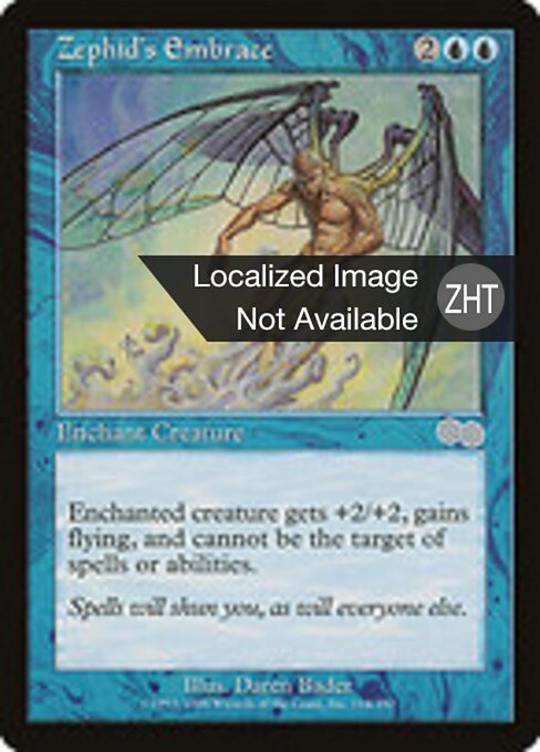 Abrazo del céfido (Zephid's Embrace) - Urza's Saga (#114) - Illustrated by Daren Bader - Magic: The Gathering Card