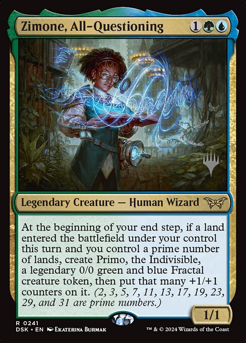 Zimone, All-Questioning - Duskmourn: House of Horror Promos (#241p) - Illustrated by Ekaterina Burmak - Magic: The Gathering Card