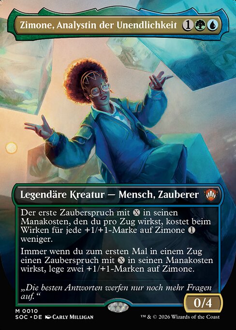 Zimone, Analystin der Unendlichkeit (Zimone, Infinite Analyst) - Secrets of Strixhaven Commander (#10) - Illustrated by Carly Milligan - Magic: The Gathering Card