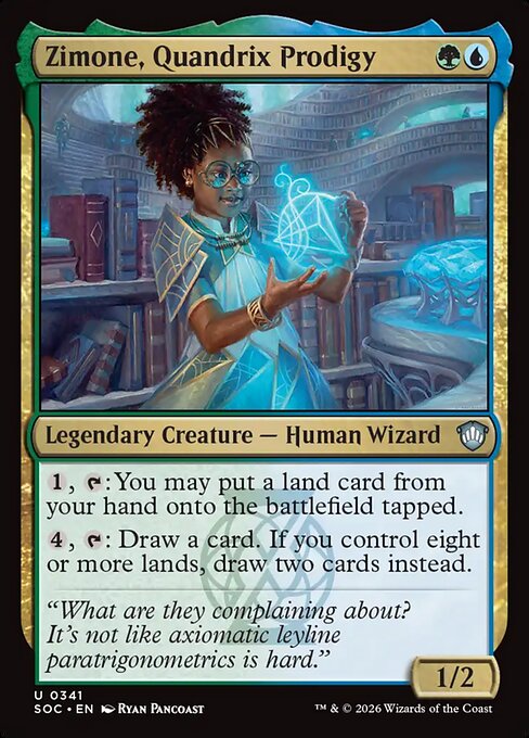 Zimone, Quandrix Prodigy - Secrets of Strixhaven Commander (#341) - Illustrated by Ryan Pancoast - Magic: The Gathering Card