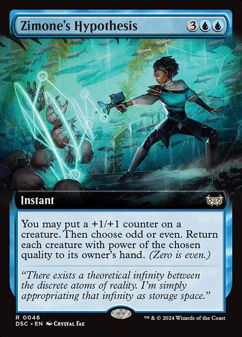 Ipotesi di Zimone (Zimone's Hypothesis) - Duskmourn: House of Horror Commander (#15) - Illustrated by Crystal Fae - Magic: The Gathering Card