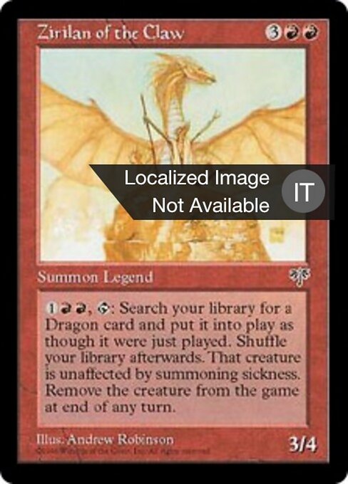 鉤爪のジィーリィーラン (Zirilan of the Claw) - Mirage (#204) - Illustrated by Andrew Robinson - Magic: The Gathering Card