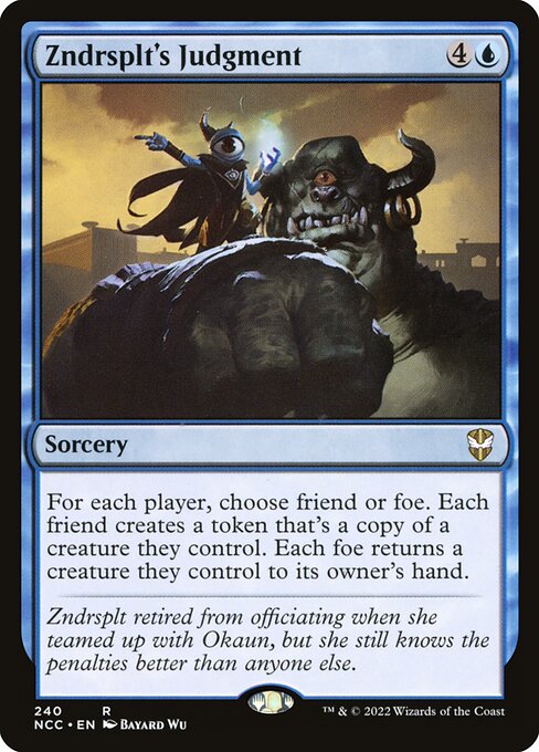 Zndrsplt's Judgment - New Capenna Commander (#240) - Illustrated by Bayard Wu - Magic: The Gathering Card
