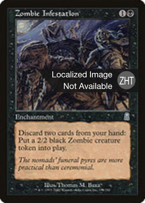Infestação de Zumbis (Zombie Infestation) - Odyssey (#170) - Illustrated by Thomas M. Baxa - Magic: The Gathering Card