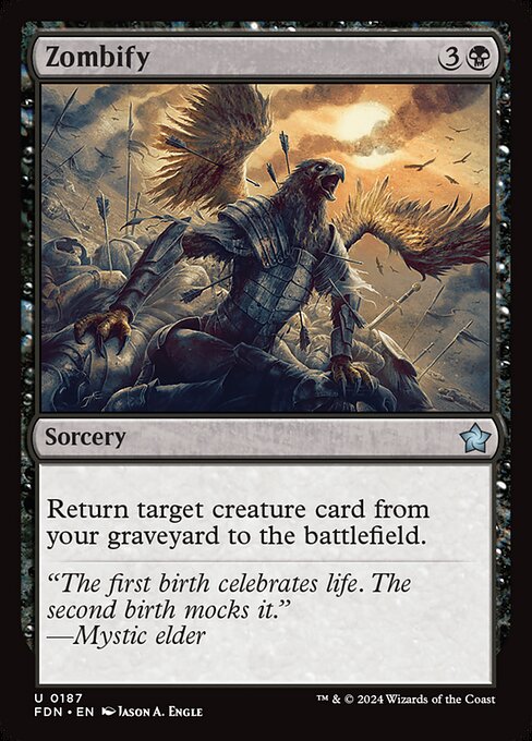 Zombify - Foundations (#187) - Illustrated by Jason A. Engle - Magic: The Gathering Card