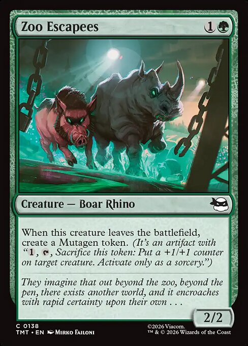 Zoo-Flüchtlinge (Zoo Escapees) - Teenage Mutant Ninja Turtles (#138) - Illustrated by Mirko Failoni - Magic: The Gathering Card