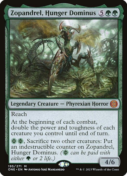 Zopandrel, Hunger Dominus - Phyrexia: All Will Be One (#195) - Illustrated by Antonio José Manzanedo - Magic: The Gathering Card