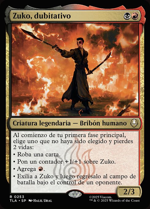 Zuko, dubitativo (Zuko, Conflicted) - Avatar: The Last Airbender (#253) - Illustrated by Halil Ural - Magic: The Gathering Card