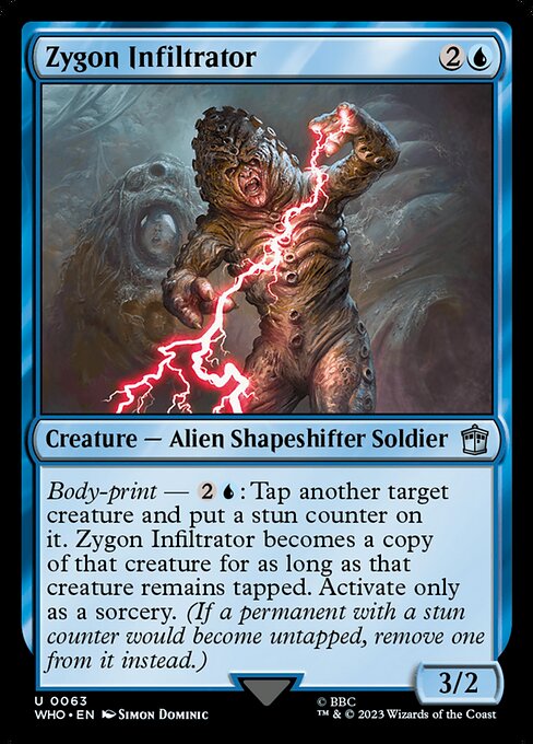 Zygon Infiltrator - Doctor Who (#63) - Illustrated by Simon Dominic - Magic: The Gathering Card